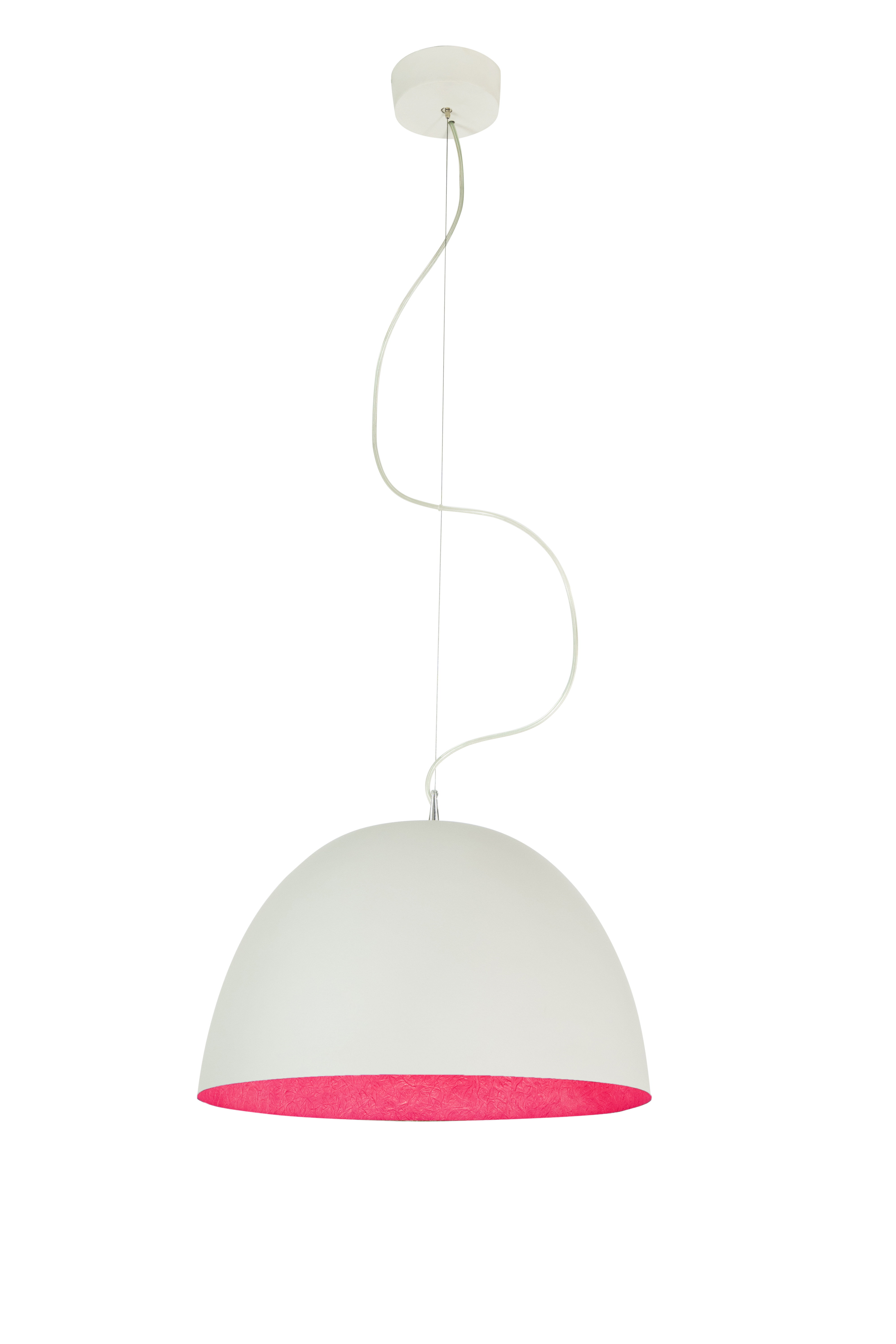 Pendant Lamp H2O Cemento In-Es Artdesign Collection Matt Color White Magenta Size 27,5 Cm  Diam. 46 Cm